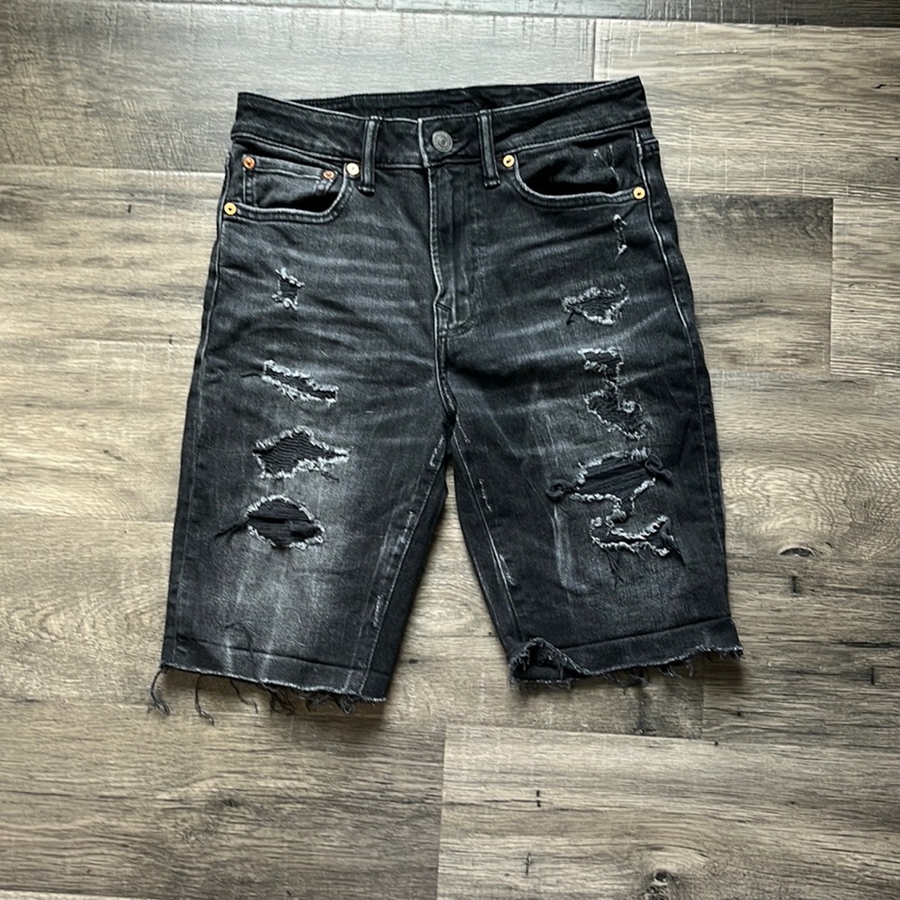 American Eagle Black Jean Waist 28 Shorts